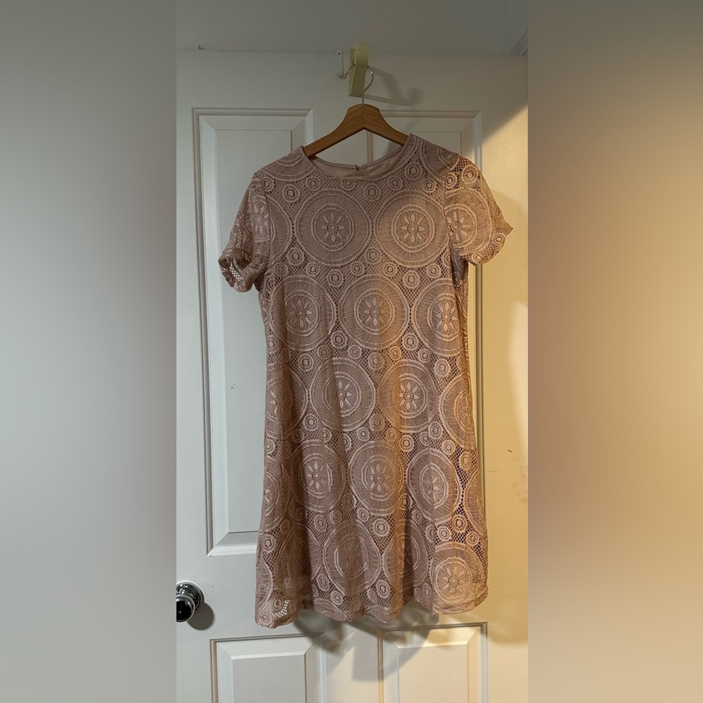 Elegant Mauve Lace Dress